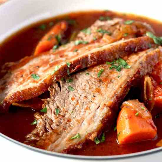 Beer Braised Brisket with Vegetables