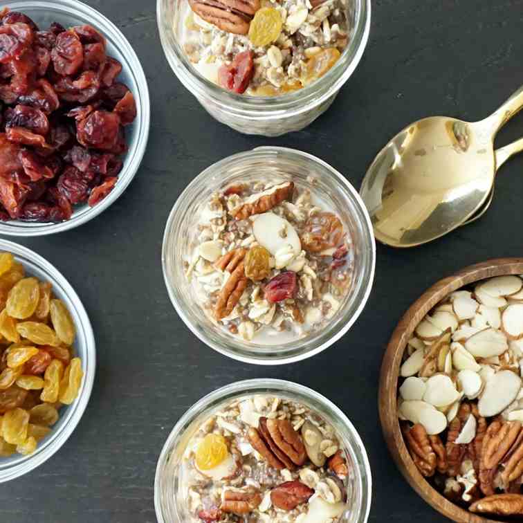 Rooty tooty nutty fruity overnight oats