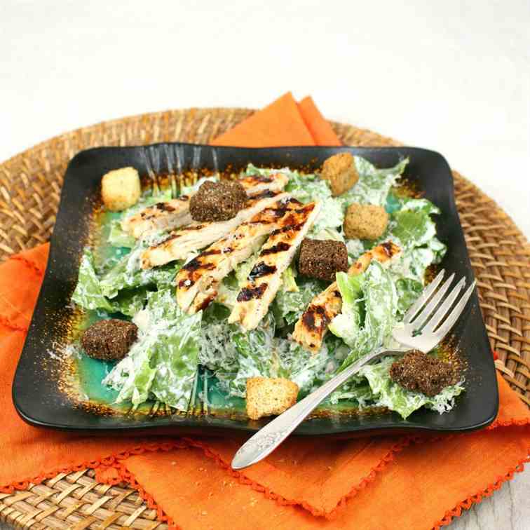 Roasted Garlic Chicken Caesar Salad