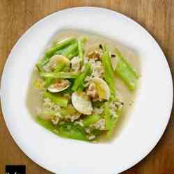 Borage with clams and rice