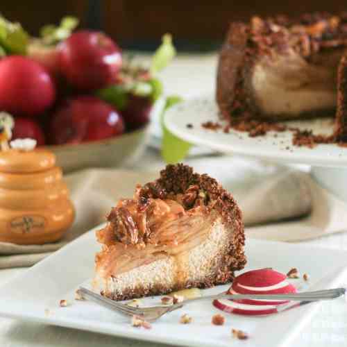 Healthy Apple, Pecan and Honey Cheesecake