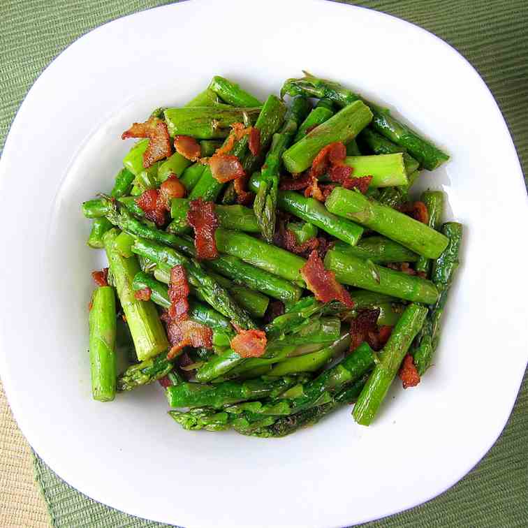 Lemony Asparagus with Bacon