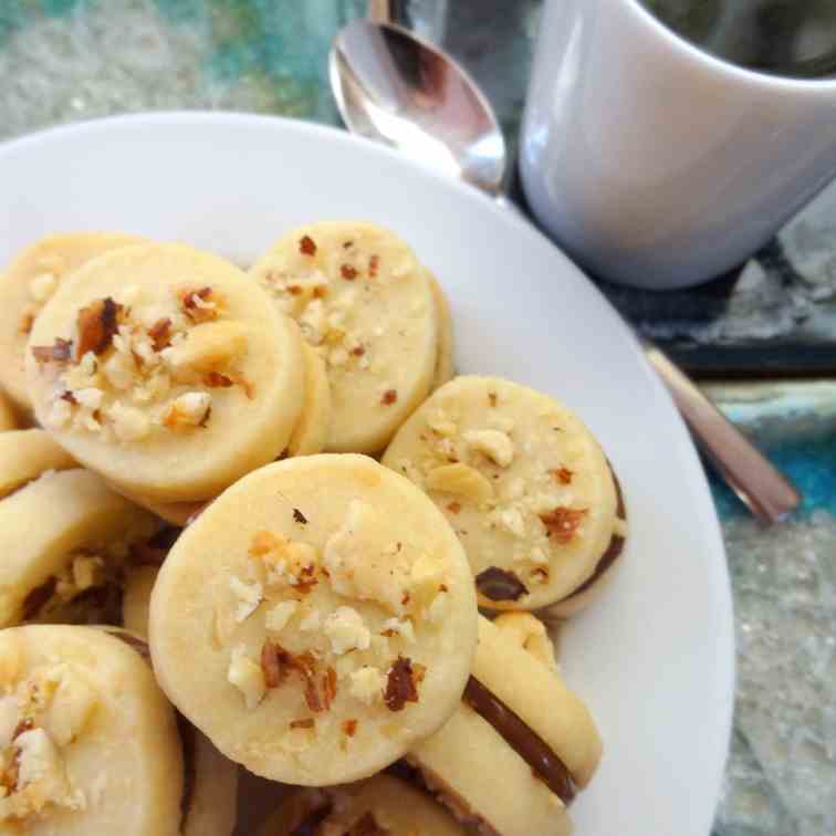 Hazelnut coconut shortbread cookies