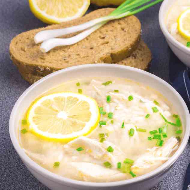 Lemon Chicken Soup With White Rice