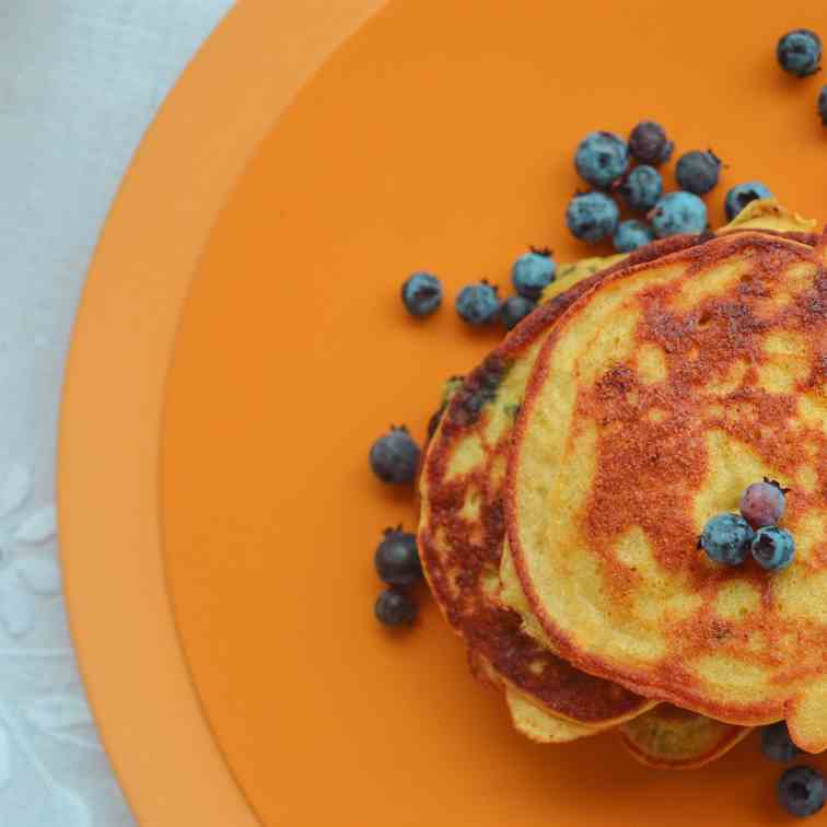Lemon Blueberry Ricotta Pancakes 