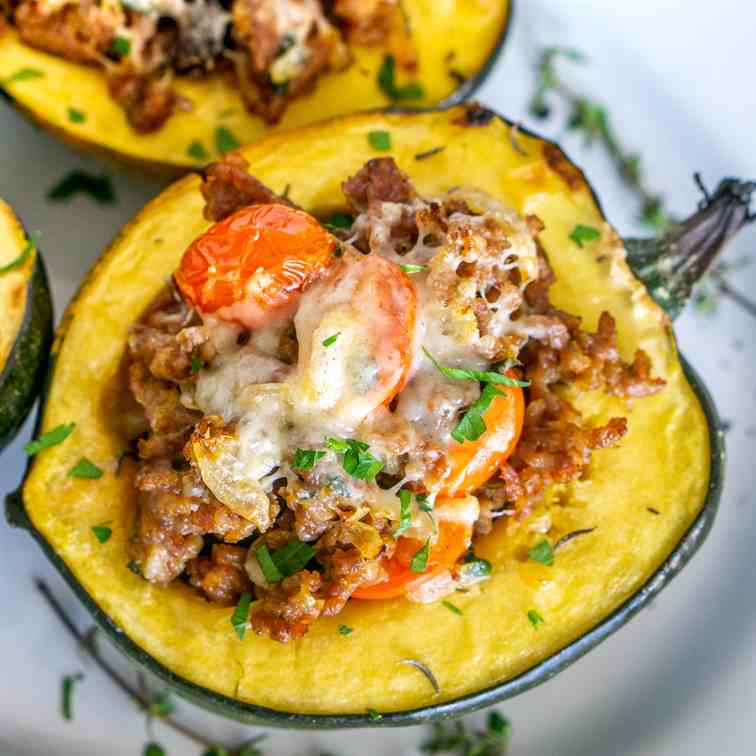 Sausage Stuffed Acorn Squash