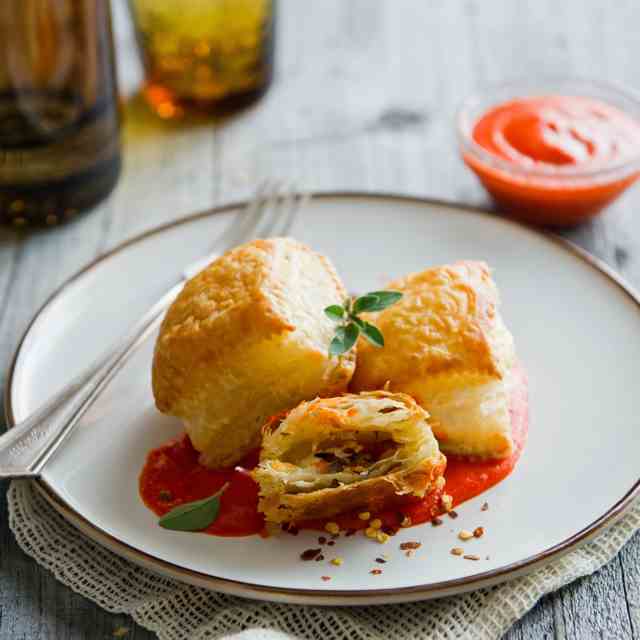 Pancetta, Caramelized Onion Puff Pastry