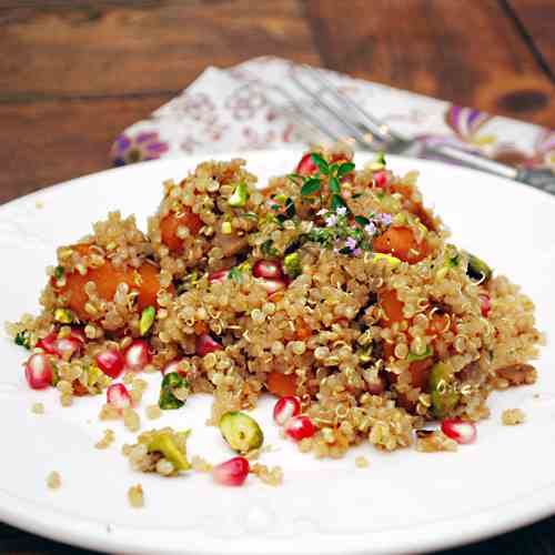 Quinoa with Butternut Squash & Pomegranate