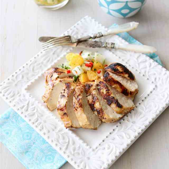 Grilled Chicken w/ Jicama & Orange Salsa