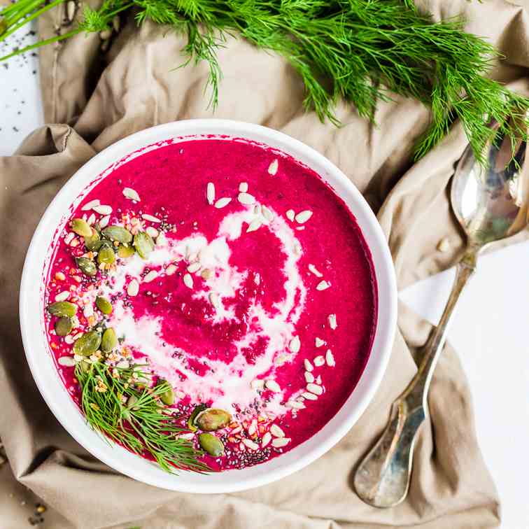 Beetroot and coconut soup