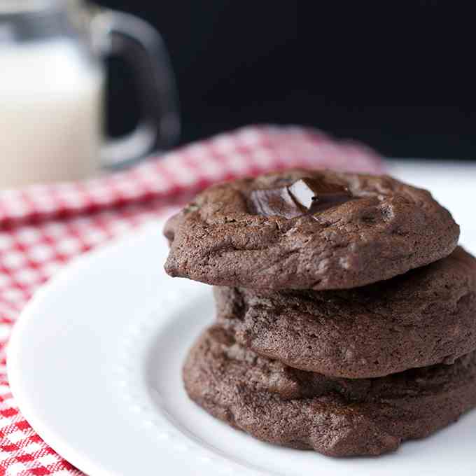 Chewy Double Chocolate Chunk Cookies