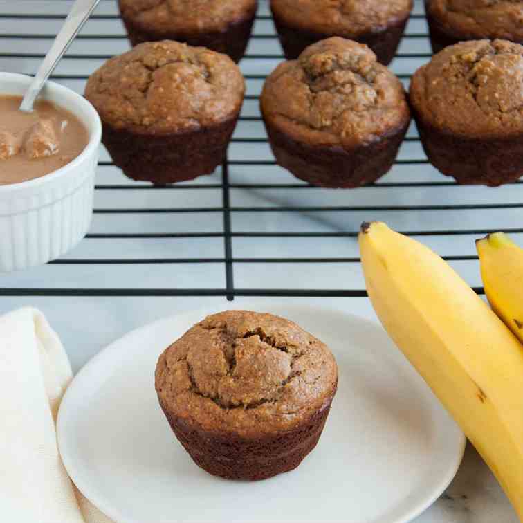 Peanut Butter Banana Muffins w- Oat Flour