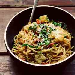 Spaghetti with Cauliflower + Speck