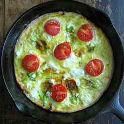 Squash blossom frittata