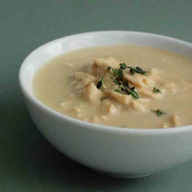 Roasted Garlic and Chicken Soup