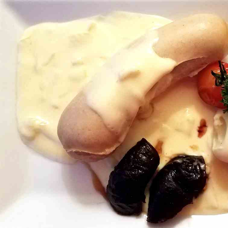 Swiss traditional Sausage and Prune Compot