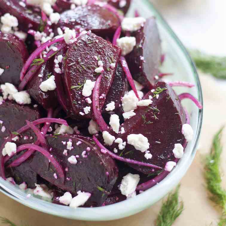 Roasted Beet Salad with Feta and Dill