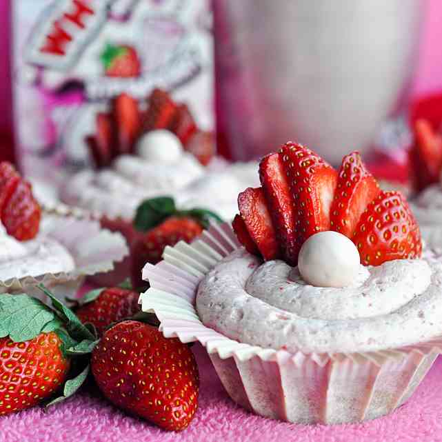 Strawberry Milkshake Whoppers Cupcakes