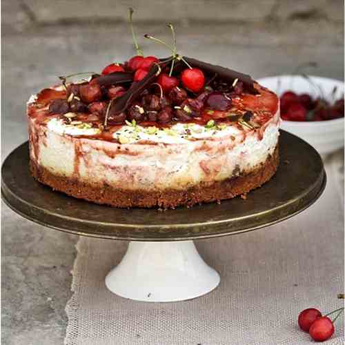  Fresh Cherry Quark Cheesecake Pie