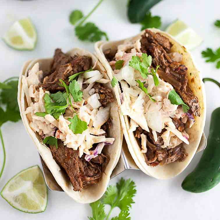 Slow Cooker Barbacoa Tacos