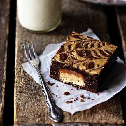 Peanut Butter Snickers Brownies