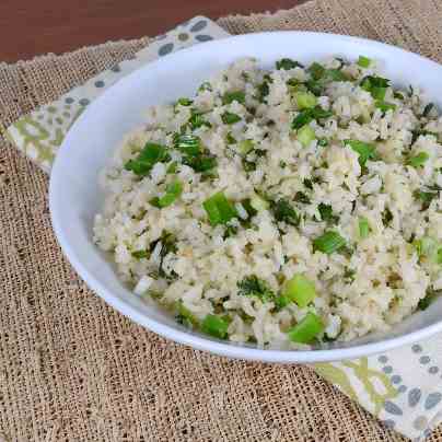 Garlic Rice with Green Onions and Cilantro