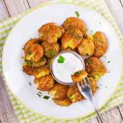 Smashed Potatoes with Dipping Sauce