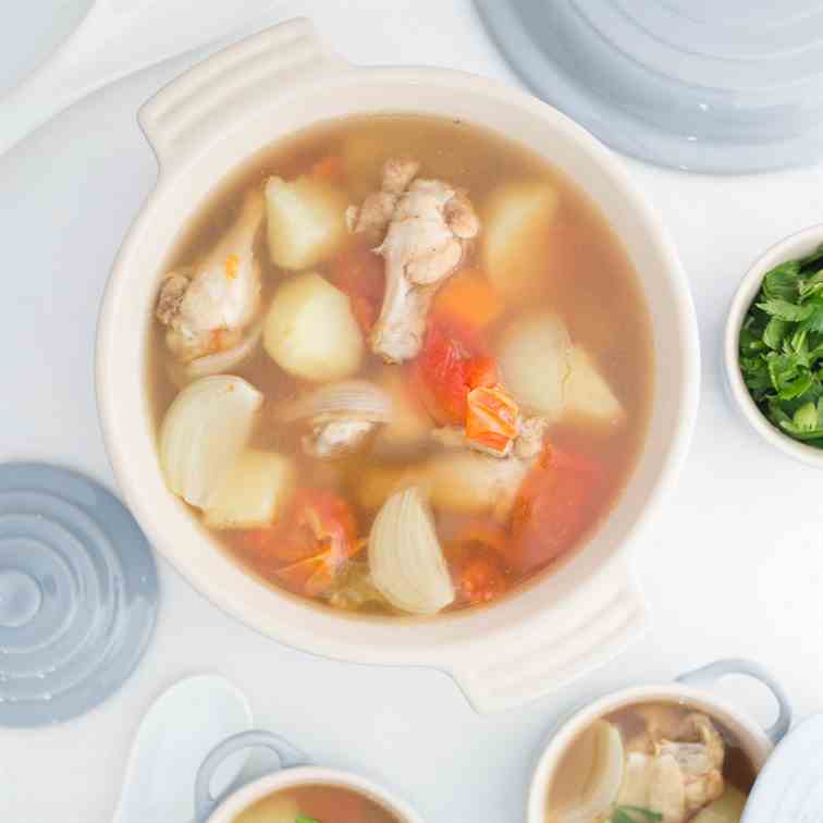 Thai Potato Soup with Chicken Drumettes
