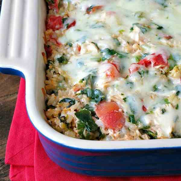 Cheesy Spinach Artichoke Chicken Bake