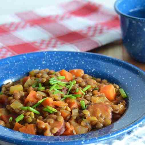 Sausage, Lentil, & Veggie Supper