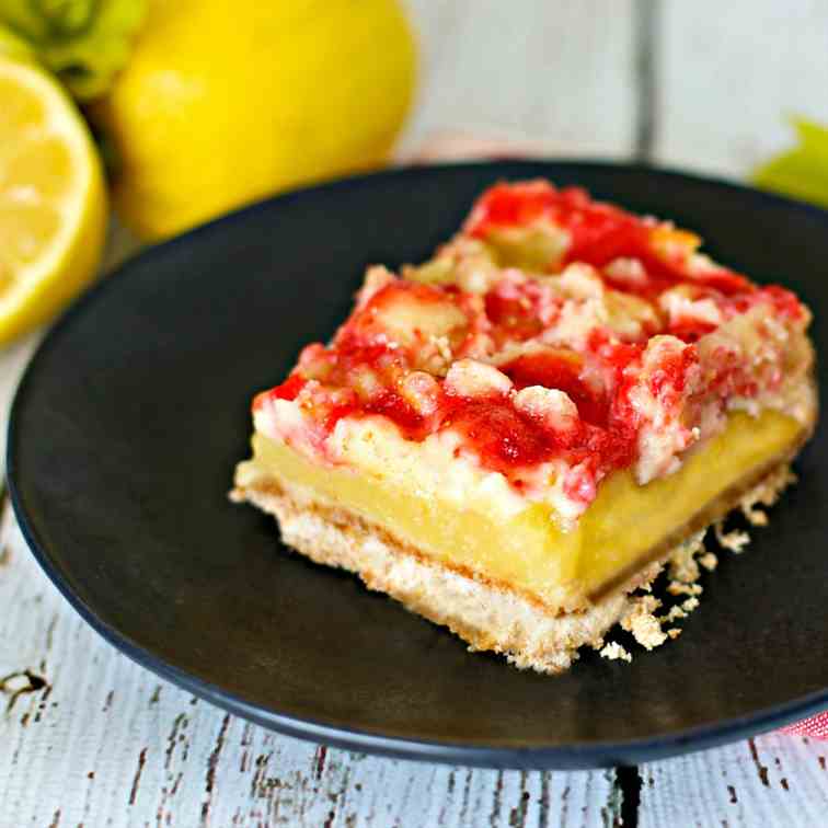 Strawberry Lemonade Cheesecake Bars 