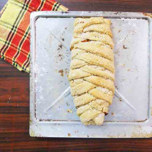 Whole Wheat Braided Pizza Loaf.