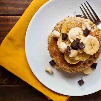 Banana Macadamia Nut Pancakes