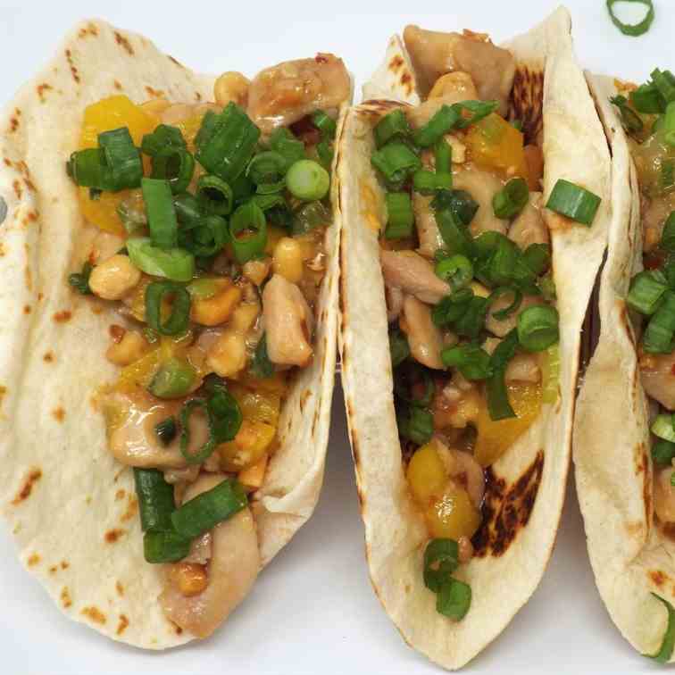 Kung Pao Chicken Tacos