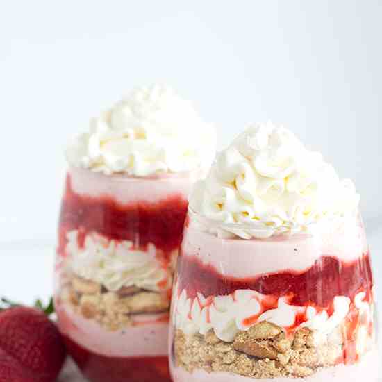 Strawberries and Cream Trifles