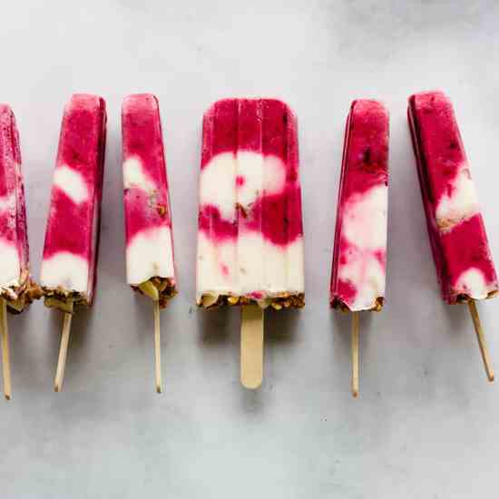 Berry Yogurt Popsicles with Granola