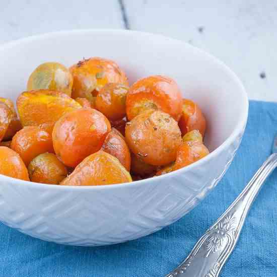 Roasted Parisian carrots