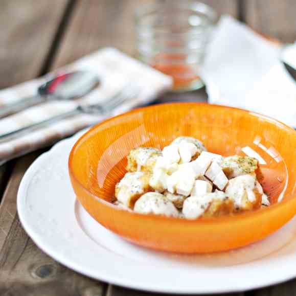 Pumpkin Gnocchi & Cheese dressing