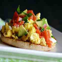 Scrambled Eggs, Smoked Salmon,Feta Toast