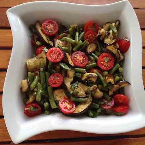 Eggplant, Tomato, & Green Bean Salad