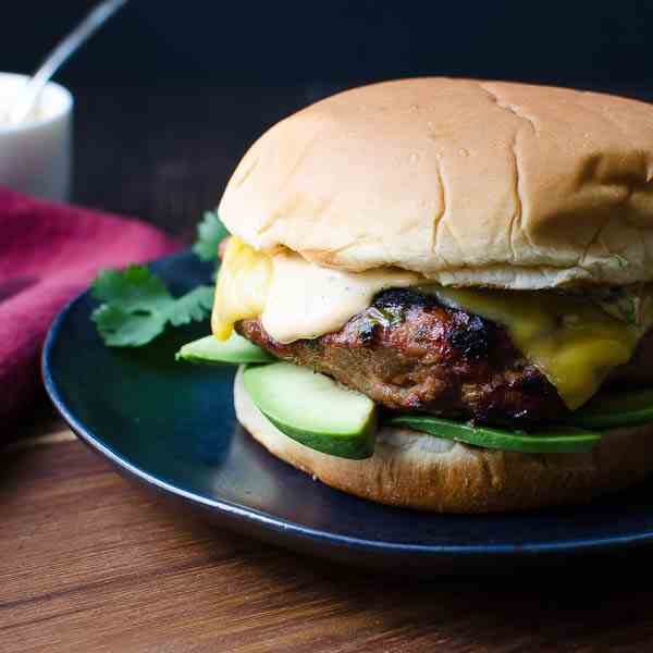 Sriracha Avocado Turkey Burgers