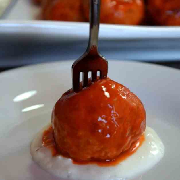 Game Day Buffalo Turkey Meatballs