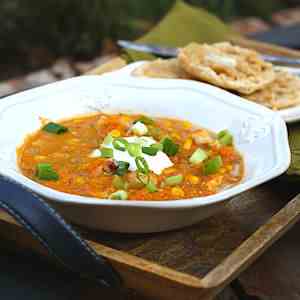 Sweet potato soup with jalapeno