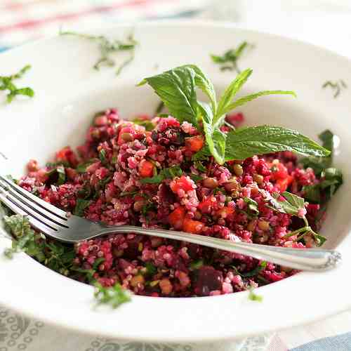 Mung beans, Beets and Quinoa Salad