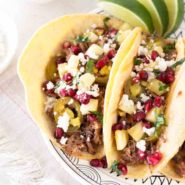 Pomegranate Pulled Pork Tacos