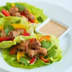 Satay Chicken Lettuce Wraps