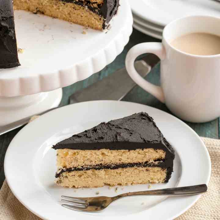 Yellow Cake with Dark Chocolate Frosting