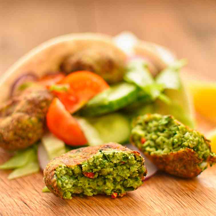 broad bean and coriander falafel 