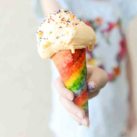 Watercolor Painted Ice Cream Cones