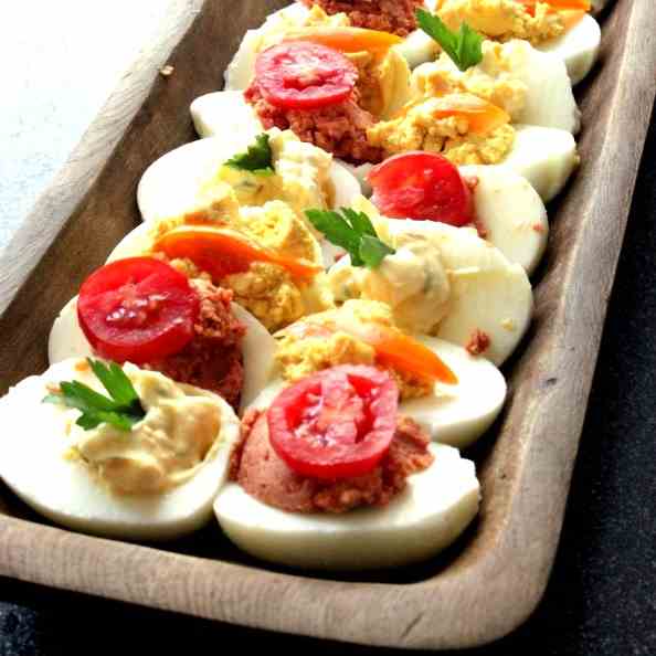 Colorful deviled Eggs